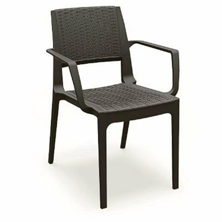 SIESTA Capri Resin Dining Arm Chair Brown, 2PK ISP820-BR